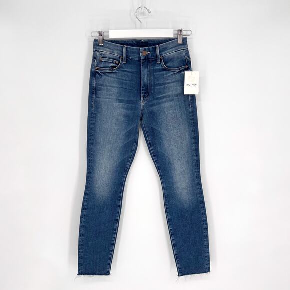MOTHER NWT High Waisted Looker Ankle Fray Jeans Hop On Hop Off Women’s Size 24 - Picture 2 of 10